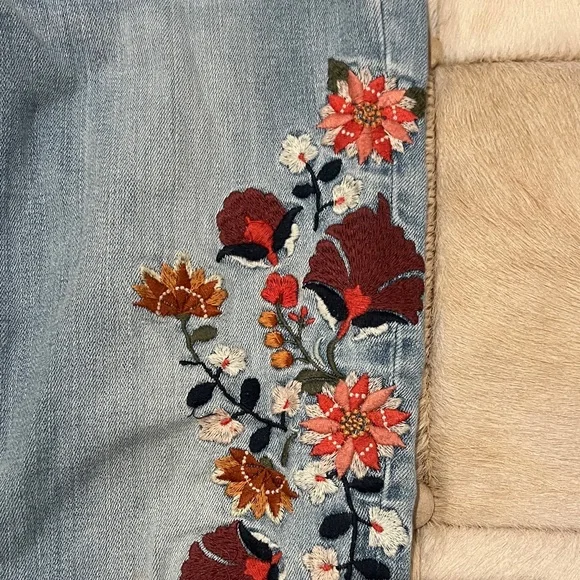 Abercrombie & Fitch Skinny Embroidered Floral Light Blue Jeans size 27/4 - Picture 5 of 6